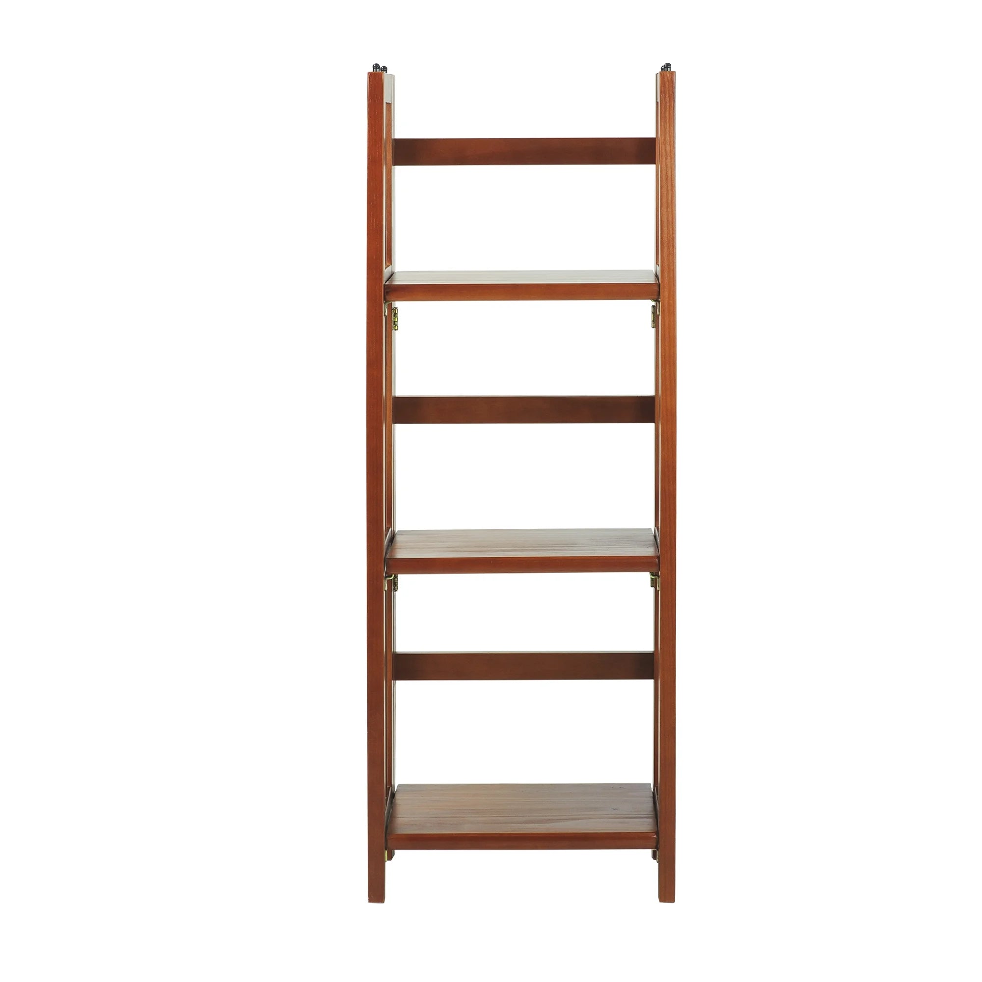 3 Shelf 14 Inch Folding Office Furniture Wood Bookcase, Mahogany